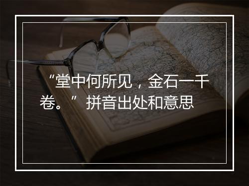 “堂中何所见，金石一千卷。”拼音出处和意思