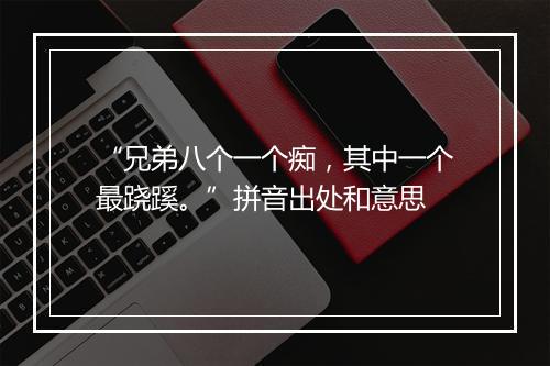 “兄弟八个一个痴，其中一个最跷蹊。”拼音出处和意思