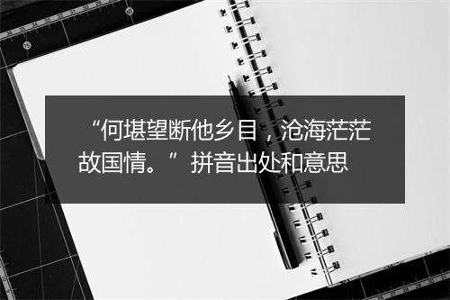 “何堪望断他乡目，沧海茫茫故国情。”拼音出处和意思