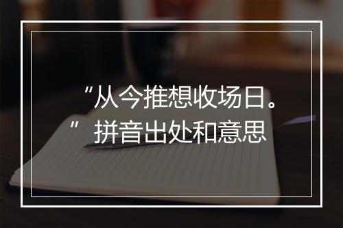 “从今推想收场日。”拼音出处和意思