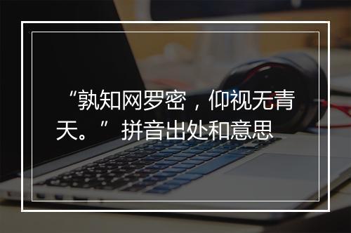 “孰知网罗密，仰视无青天。”拼音出处和意思