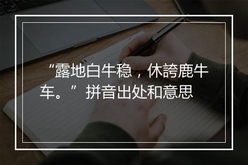 “露地白牛稳，休誇鹿牛车。”拼音出处和意思