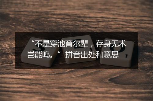 “不是穿池育尔辈，存身无术岂能鸣。”拼音出处和意思