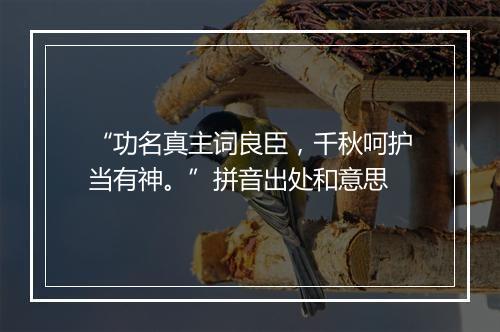 “功名真主词良臣，千秋呵护当有神。”拼音出处和意思