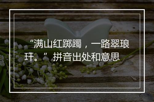 “满山红踯躅，一路翠琅玕。”拼音出处和意思