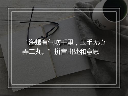 “海螺有气吹千里，玉手无心弄二丸。”拼音出处和意思