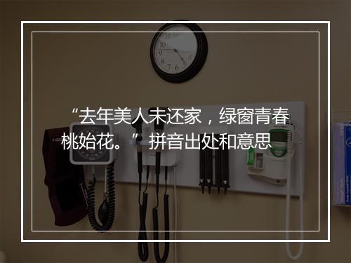 “去年美人未还家，绿窗青春桃始花。”拼音出处和意思