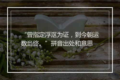 “曾指定浮沤为证，到今朝运数当终。”拼音出处和意思