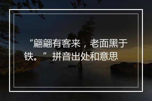 “翩翩有客来，老面黑于铁。”拼音出处和意思