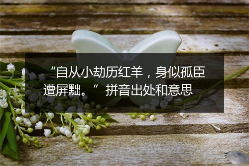 “自从小劫历红羊，身似孤臣遭屏黜。”拼音出处和意思