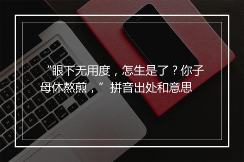 “眼下无用度，怎生是了？你子母休熬煎，”拼音出处和意思