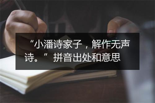 “小潘诗家子，解作无声诗。”拼音出处和意思