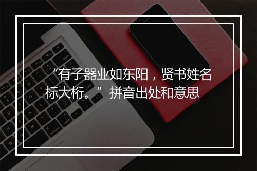 “有子器业如东阳，贤书姓名标大桁。”拼音出处和意思