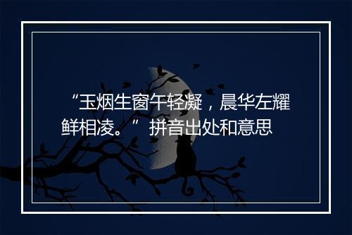 “玉烟生窗午轻凝，晨华左耀鲜相凌。”拼音出处和意思