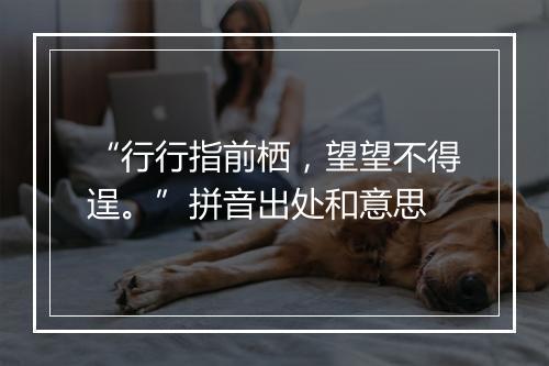 “行行指前栖，望望不得逞。”拼音出处和意思