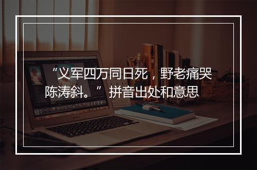 “义军四万同日死，野老痛哭陈涛斜。”拼音出处和意思