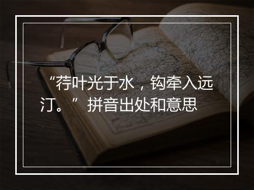 “荇叶光于水，钩牵入远汀。”拼音出处和意思