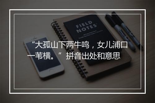 “大孤山下两牛鸣，女儿浦口一苇横。”拼音出处和意思