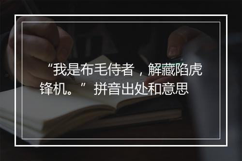 “我是布毛侍者，解藏陷虎锋机。”拼音出处和意思