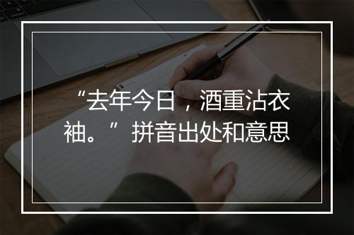 “去年今日，酒重沾衣袖。”拼音出处和意思