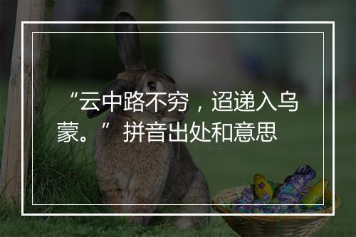 “云中路不穷，迢递入乌蒙。”拼音出处和意思