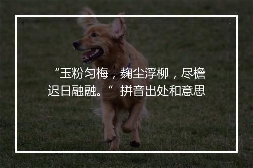 “玉粉匀梅，麹尘浮柳，尽檐迟日融融。”拼音出处和意思