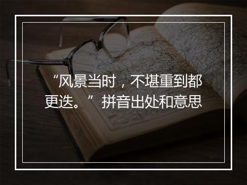 “风景当时，不堪重到都更迭。”拼音出处和意思