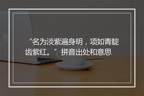 “名为淡紫遍身明，项如青靛齿紫红。”拼音出处和意思