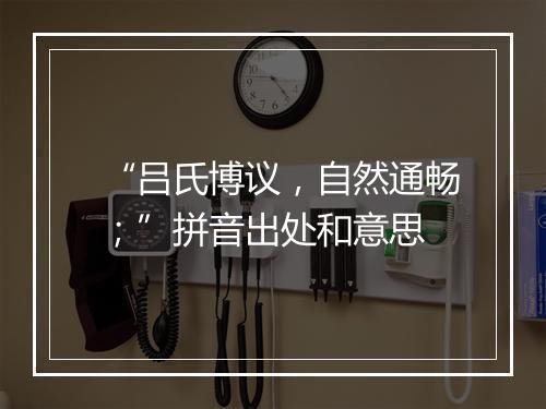 “吕氏博议，自然通畅；”拼音出处和意思