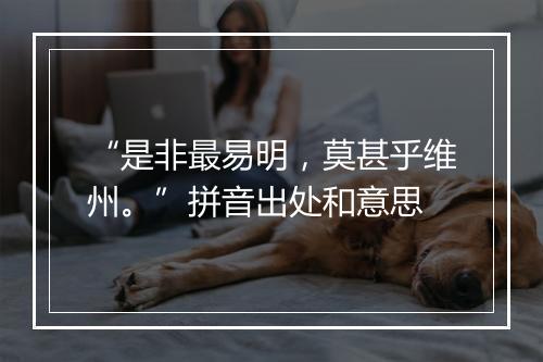 “是非最易明，莫甚乎维州。”拼音出处和意思