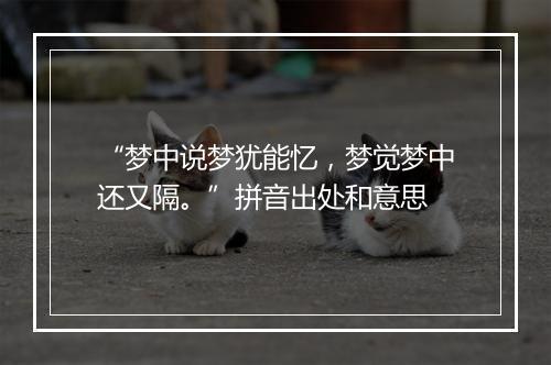 “梦中说梦犹能忆，梦觉梦中还又隔。”拼音出处和意思