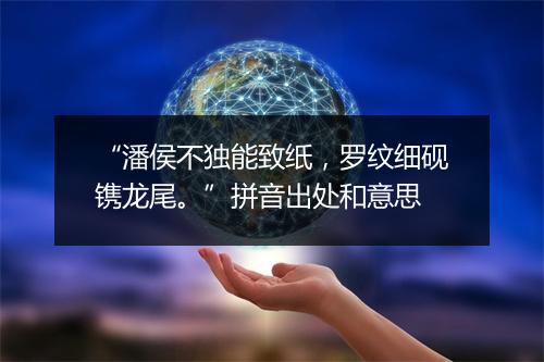 “潘侯不独能致纸，罗纹细砚镌龙尾。”拼音出处和意思