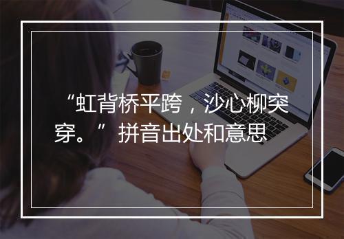 “虹背桥平跨，沙心柳突穿。”拼音出处和意思