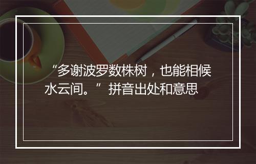 “多谢波罗数株树，也能相候水云间。”拼音出处和意思