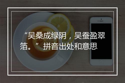 “吴桑成绿阴，吴蚕盈翠箔。”拼音出处和意思