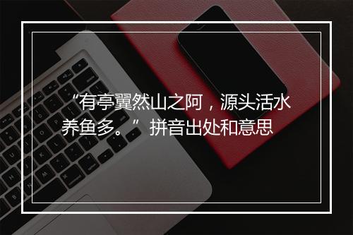 “有亭翼然山之阿，源头活水养鱼多。”拼音出处和意思