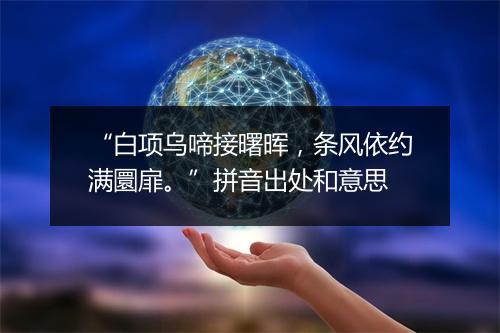 “白项乌啼接曙晖，条风依约满圜扉。”拼音出处和意思