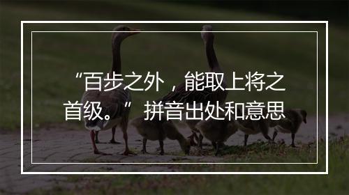 “百步之外，能取上将之首级。”拼音出处和意思