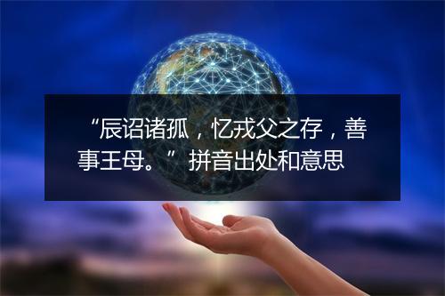 “辰诏诸孤，忆戎父之存，善事王母。”拼音出处和意思