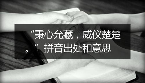 “秉心允藏，威仪楚楚。”拼音出处和意思