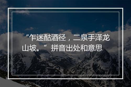 “乍迷酤酒径，二泉手泽龙山坡。”拼音出处和意思