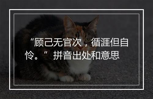 “顾己无官次，循涯但自怜。”拼音出处和意思