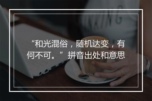 “和光混俗，随机达变，有何不可。”拼音出处和意思