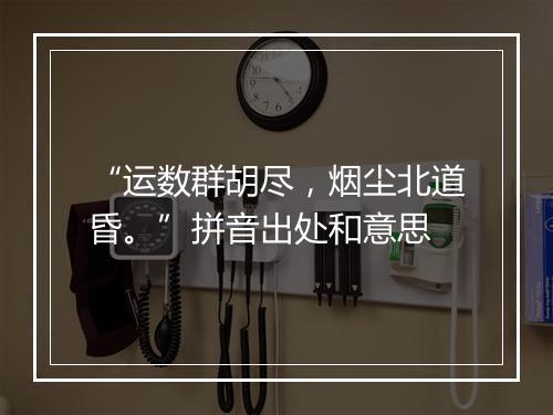 “运数群胡尽，烟尘北道昏。”拼音出处和意思