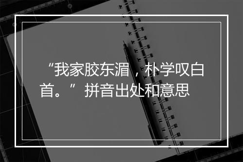 “我家胶东湄，朴学叹白首。”拼音出处和意思