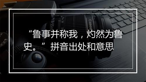 “鲁事并称我，灼然为鲁史。”拼音出处和意思