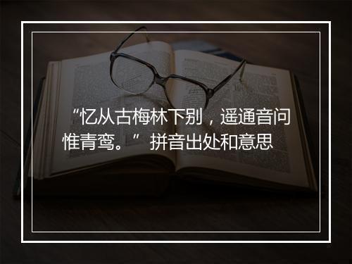 “忆从古梅林下别，遥通音问惟青鸾。”拼音出处和意思