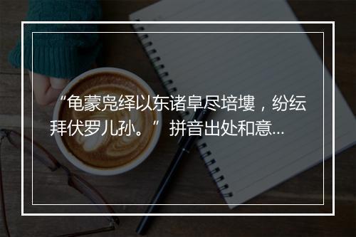 “龟蒙凫绎以东诸阜尽培塿，纷纭拜伏罗儿孙。”拼音出处和意思