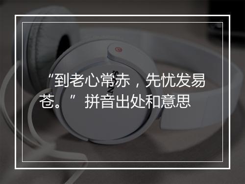 “到老心常赤，先忧发易苍。”拼音出处和意思