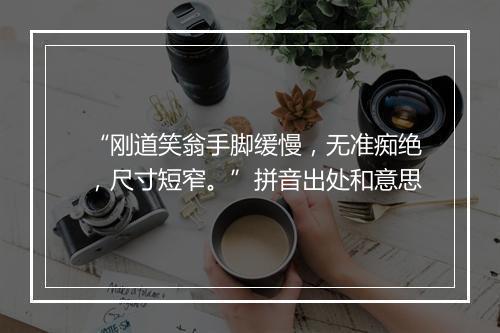 “刚道笑翁手脚缓慢，无准痴绝，尺寸短窄。”拼音出处和意思